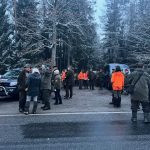 Driven hunt in South Bohemian near Trhove Sviny